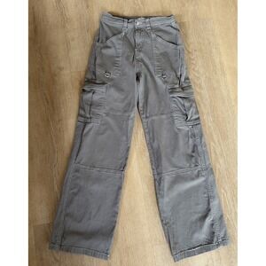 Rachel Paige Womens Size Small Wide Leg Cargo Pants Gray Streetwear Y2K
